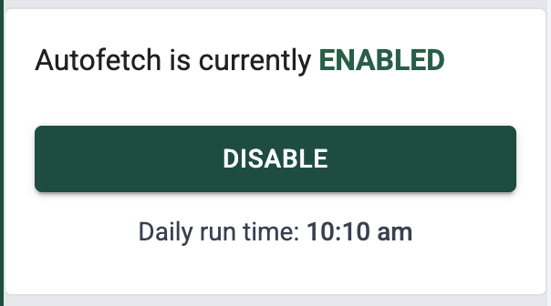BudgetSheet sidebar Autofetch settings overview