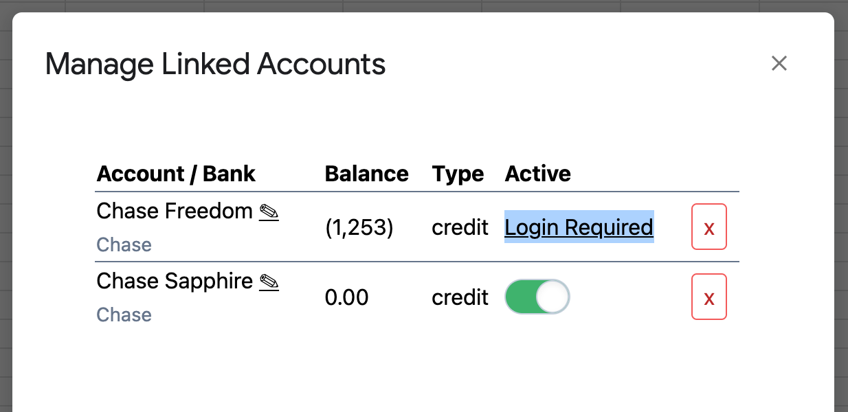 You can now re-link accounts from the "Manage Accounts..." screen when they get out of sync