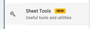 New Sheet Tools Menu
